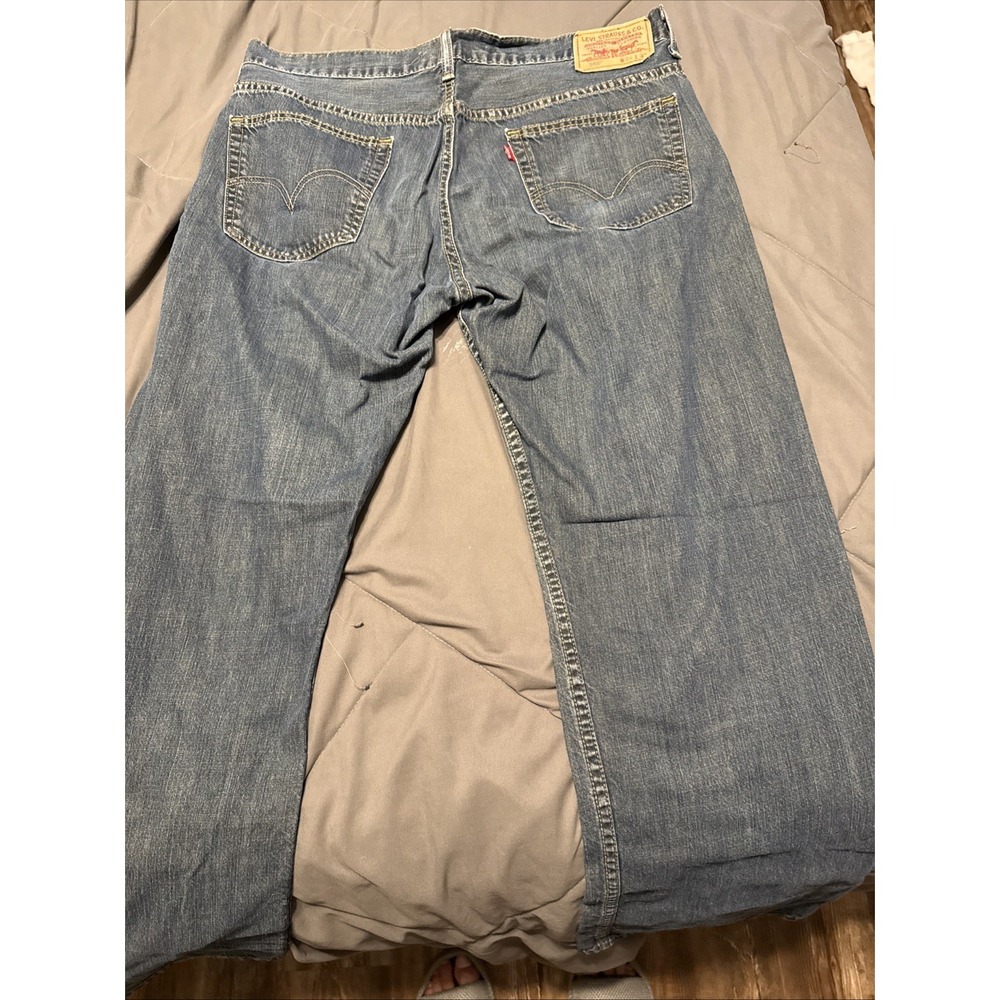 VTG Y2K Levis 569 Jeans Fits Mens 34x32 Blue Loose Straight Denim Baggy Wide Leg - Picture 9 of 11
